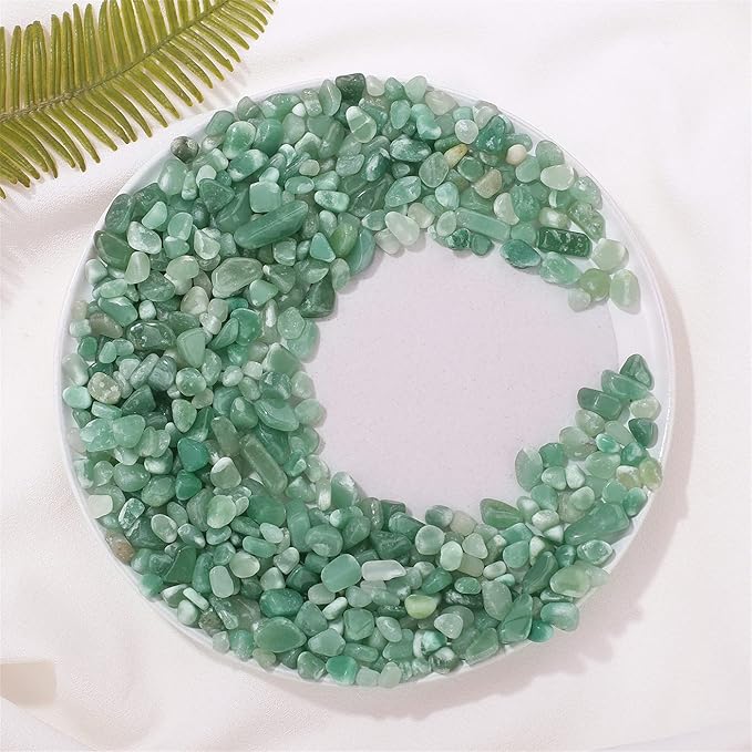 1lb Green Aventurine Aquarium Gravel Rocks Natural Tumbled Healing Crystal Chips Bulk Gemstones Crushed Stones for Fountain Vase Filler Planters Decorative Fish Tank Potted Reiki Energy Balancing-PawvioPets