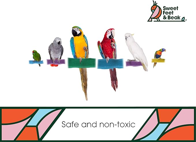 Comfort Grip Safety Perch for Bird Cages - Pedicure Perch for Birds to Keep Nails and Beaks in Top Condition - Safe Easy to Install Bird Cage Accessories - X-Small 4.5"-PawvioPets