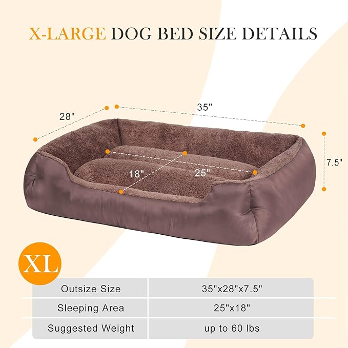 Dog Beds for Large Dogs, Pet Bed with Machine Washable Comfortable and Safety for Large Dogs-PawvioPets