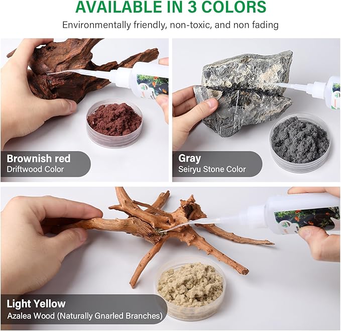 Cotton Wool for Aquascape- Gap Filler Cotton for Rocks & Wood | Aquarium Safe Bonding Material | Secure Adhesive Helper (Brownish red(Driftwood Color))-PawvioPets