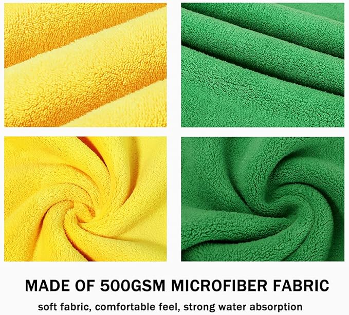 Dog Towel - 2 Pack Large Dog Bath Towel Super Absorbent Microfiber Beach Towels for Quick Drying Small Medium Large Dogs and Cats, Machine Washable,55.1x27.5 inch,Yellow Green-PawvioPets