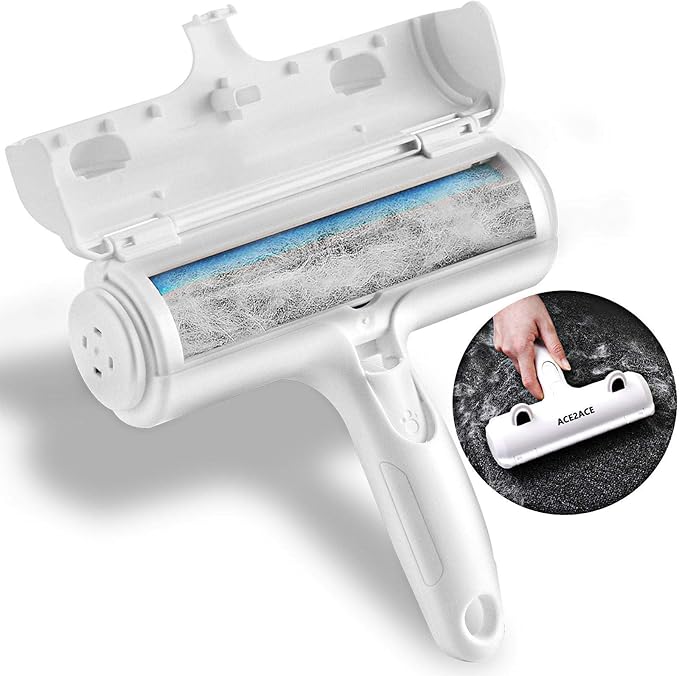 ACE2ACE Pet Hair Removal Tool, Lint Roller Brush for Cats and Dogs, Reusable Self Clean Pet Fur Remover, Pet Hair Remover for Laundry, Carpet, Furniture, Couch, Sofa and Bedding-PawvioPets