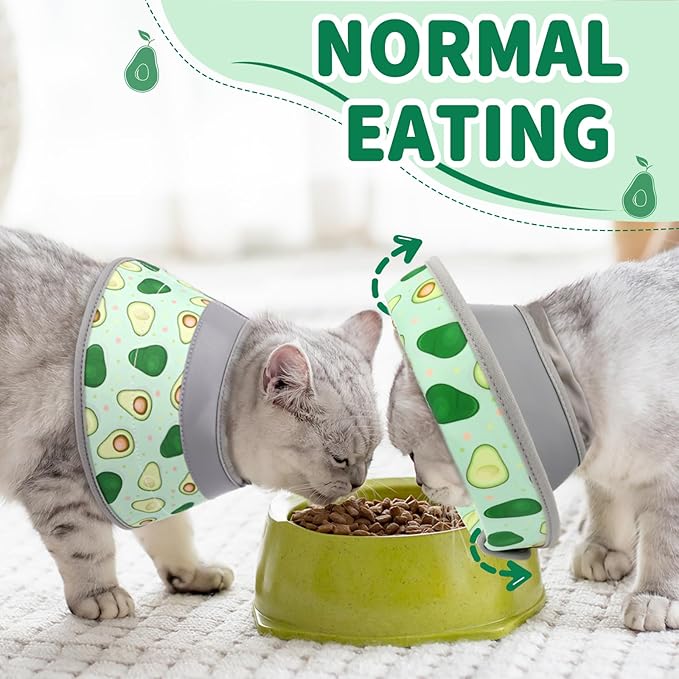 Cat Cone Collar Soft, Comfortable Cat Recovery Collar Pet Cone for Small Large Cats, Lightweight Elizabethan Collar for Cats Kittens After Surgery Prevent from Licking Wounds, Green, M-PawvioPets