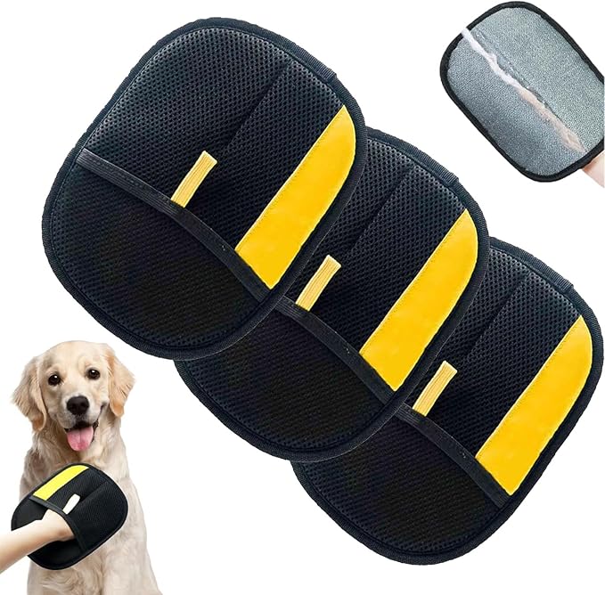 3pc Pet Hair Removal Glove,Pet Grooming Gloves,Cat Grooming for Hair Removal,Versatile Reusable Pet Hair Remover Glove-PawvioPets