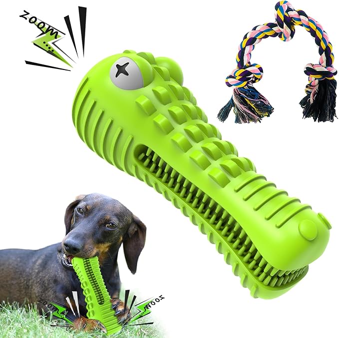 Dog Toys for Aggressive Chewers Large Medium Breed, Indestructible Dog Toothbrush Chew Toys, Squeaky Interactive Tough Extremely Durable, Dogs Toys to Keep Them Busy-PawvioPets
