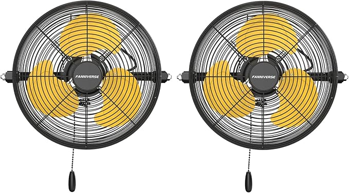 2PCS 12 Inch Wall Fan Pro Series - Indoor High Velocity Wall Mount Fan for Commercial, Residential, Warehouse, Covered Patio, Shop, Garage, Barn, Gazebo 3 Speed 2800 CFM UL Safety Listed-PawvioPets
