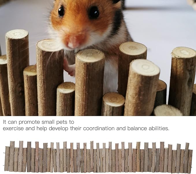 Flexible Hamster Wooden Bridge, 11.8In Hamster Fence, Wooden Sticks for Hamster Cage Decor And Platforms, Syrian Hamster Cage Accessories Wood-PawvioPets