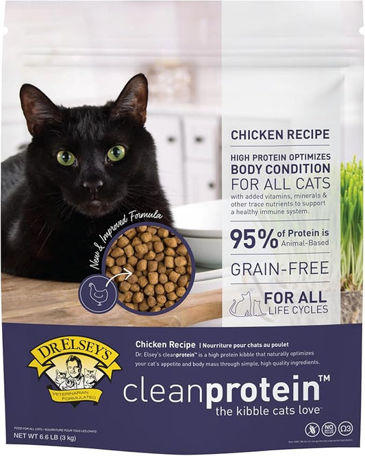 Dr. Elsey's cleanprotein Chicken Cat Kibble 6.6 lb. Bag-PawvioPets