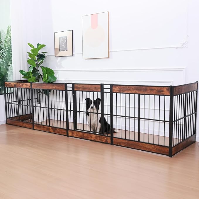 Dog Playpen, 35.4" Height Dog Pen Indoor, Heavy Duty, Safe and Sturdy, Furniture Style Puppy Pen-PawvioPets