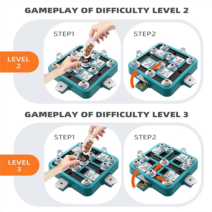 Dog Puzzle Toy Mental Stimulation - Level 3 in 1 Dogs Food Feeder Puzzle, Dog Treat Puzzle Feeder (Advanced-Mars Green Board)-PawvioPets