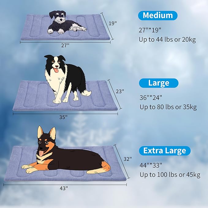 Cooling Mat for Large Dogs - Double-Sided Waterproof & Cool, Portable Dog Cooling Mat for Summer.(XL (44''x32'')-PawvioPets