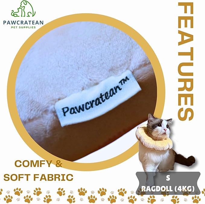 Adjustable Comfy Flower Style Elizabeth Collar for Cats Puppies Soft Recovery Cone Pet Protective Neck Collar (Yellow, Medium)-PawvioPets