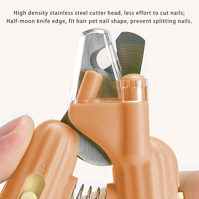 Cactus Shaped Cat Nail Clippers - Durable, Ergonomic Pet Grooming Tool for Cats & Kittens - Safe, Sharp, and Comfortable Claw Trimmer(Orange)-PawvioPets