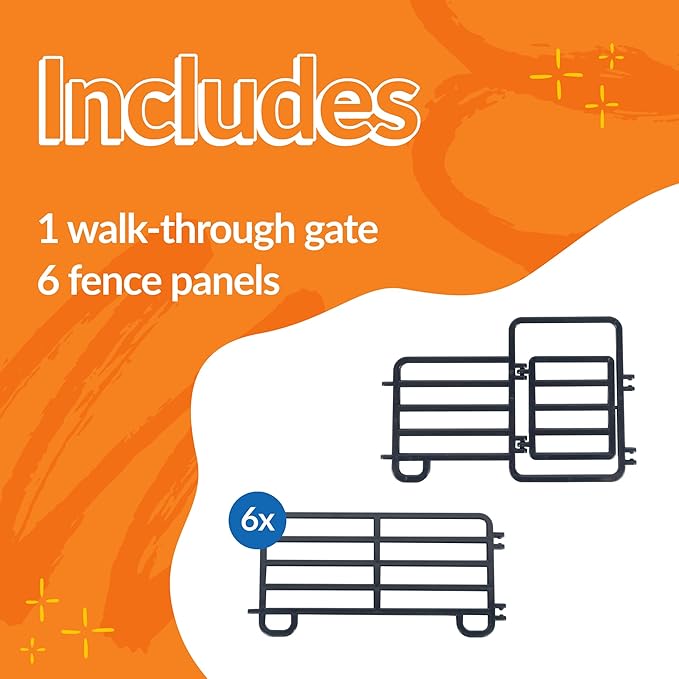 Big Country Toys 7-Piece Corral Fence Panel Set - 1:20 Scale - Farm Toys - Toy Fence Panels-PawvioPets