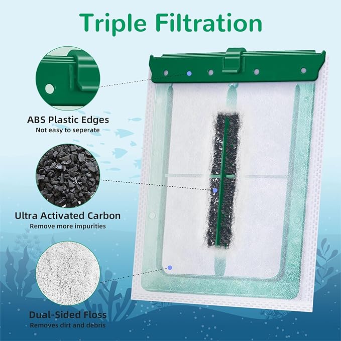 6 Pack Medium Aquarium Filter Cartridge for Whisper Bio Bag Power Filters, Medium Filter Cartridges for Repto Filter-PawvioPets