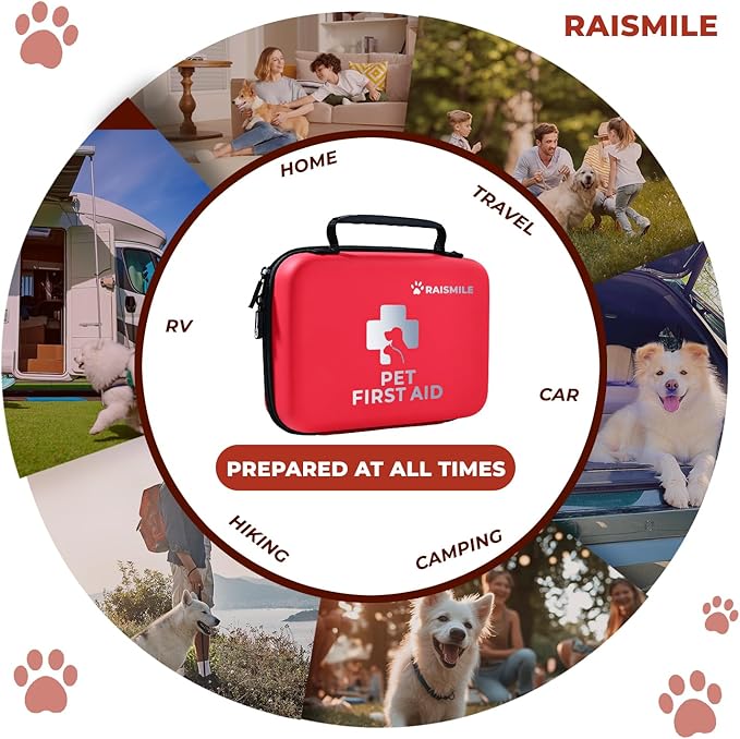 Dog First Aid Kit, Pet First Aid Supplies for Treat Dogs & Cats in an Emergency, Ideal for Use at Home, Outdoors, Traveling-PawvioPets