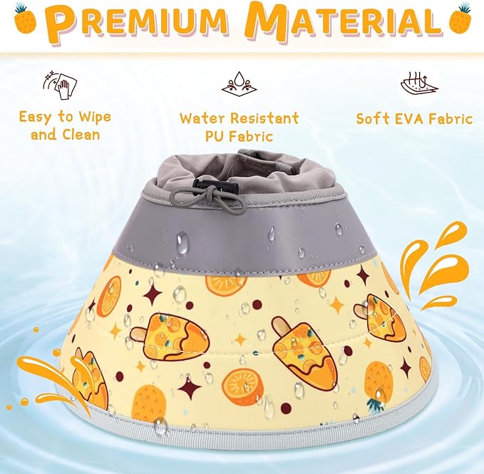 Cat Cone Collar Soft to Stop Licking, Adjustable, Foldable Lightweight Kitten Cones After Surgery Recovery for Cats & Kittens, Cat Cone Alternative (Orange, L)-PawvioPets