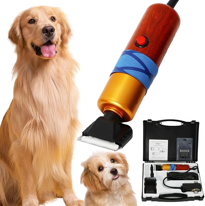 Dog Shears,Plug-in Electric Pet Shaving and Grooming Kit,200W 10ft Sheep Shears Includes 2 Blades, Low Noise & Vibration Design for Dogs Cat Goat,Perfect Dog Clippers for Families with Pets-PawvioPets