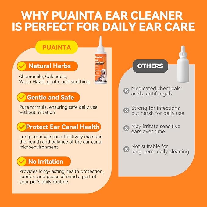 Ear Cleaner for Dog & Cats, Dog Ear Drop and Infection Treatment, Dog Ear Cleaning Solution- Cleaning,Soothing, and Deodorizing Itchy Ears - 8oz-PawvioPets