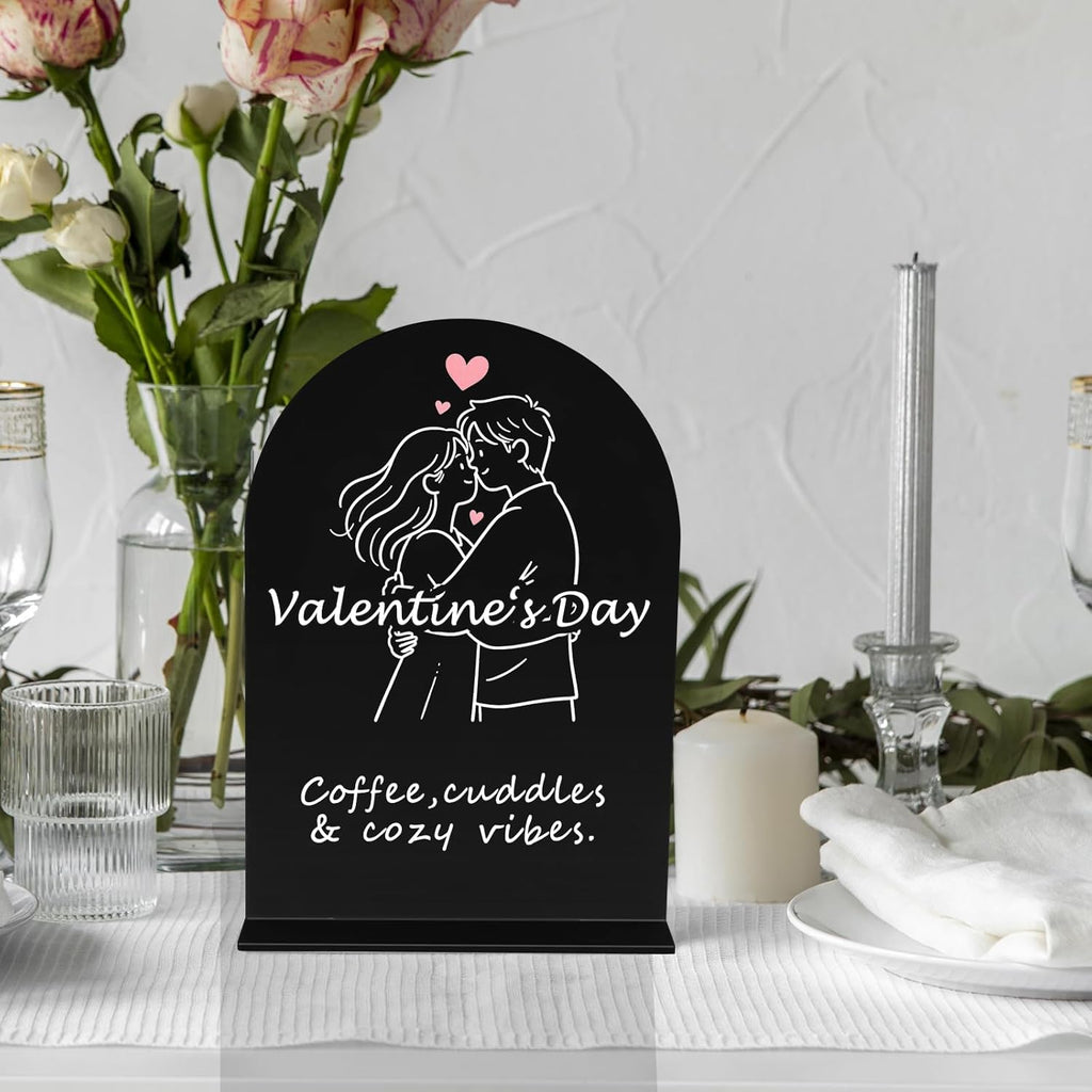 12 Pack Acrylic Wedding Signs 5 x 7 Inch DIY Blank Table Number with Base Black Arch Shape Menu Board for Party Anniversary Event Restaurant Cafe Decoration