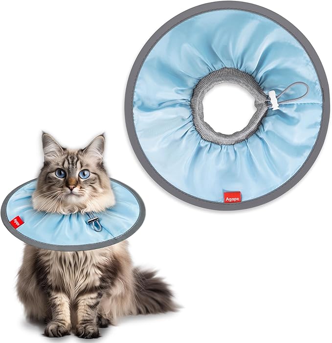 Agape Comfortable Cat Cone - Lightweight Soft Recovery Collar for Cats After Surgery - Protective E-Collar for Small, Medium, and Large Cats - Stops Licking & Scratching - Wound Care-PawvioPets