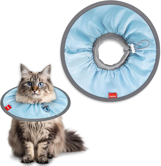 Agape Comfortable Cat Cone - Lightweight Soft Recovery Collar for Cats After Surgery - Protective E-Collar for Small, Medium, and Large Cats - Stops Licking & Scratching - Wound Care-PawvioPets
