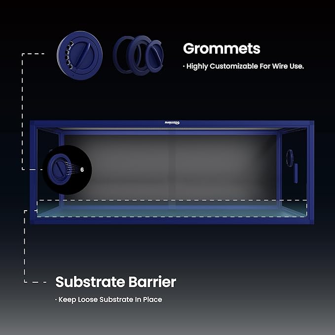 85 Gallon Snake Enclosure, Front Opening Reptile Tank for Easy Maintenance, Reptile Terrarium with Top Screen Ventilation 48''x24''x18''-PawvioPets