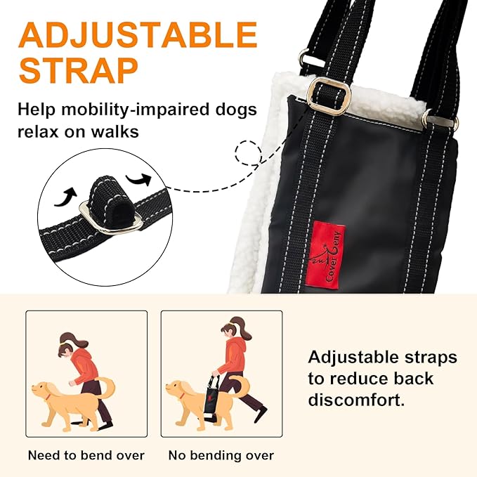 Dog Lift Harness - Adjustable Sling for Rear Legs with Soft Support for Senior, Injured, Disabled Dogs After ACL Surgery - Helping Pets with Canine Aid and Rehab Support (M)-PawvioPets