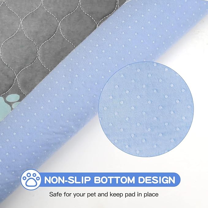 Aitmexcn Washable Puppy Dog Pee Pad, 2PCS 100% Waterproof Whelping Training Mat for Puppy/Senior Dog, Fast Drying Reusable Puppy Pads for Indoor, Outdoor and Car Travel- 36 x 48'' Llight Gray-PawvioPets