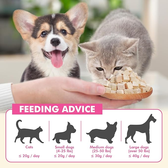 Freeze Dried Cats & Dogs Raw Treats, All Natural Single Ingredient Chicken Breast, High Protein Healthy Pet Training Treats or Food Topper, 3.5 oz-PawvioPets