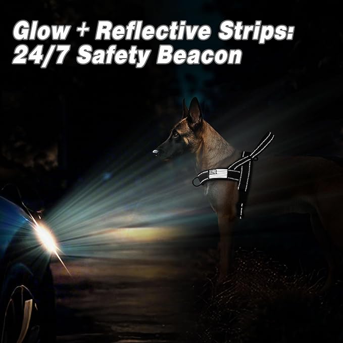 Forestpaw No Pull Dog Harness - Soft Flannel Padded Tactical Dog Vest Harness with Quick Release Buckle, Adjustable Reflective Pet Harness for Large Dogs Walking Training,Black XL-PawvioPets