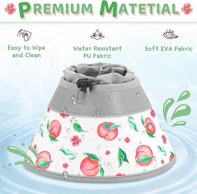 Cat Cone Collar Soft to Stop Licking, Adjustable, Foldable Lightweight Kitten Cones After Surgery Recovery for Cats & Kittens, Cat Cone Alternative (PinkWhite, M)-PawvioPets