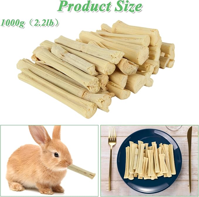 1000g/2.2lb Bamboo Chews for Rabbits, Rabbit Sticks Rabbit Chew Toys Bunny Chew Toys, Molar Treats for Small Animals, Hamsters, Chinchillas, Guinea Pigs, Natural Teeth Grinding Toys-PawvioPets