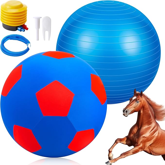 30inch Giant Herding Ball with Cover Anti Burst Ball Please Watch VCR for How to Inflation Horse Toys for Horses Stall Entertainment Play, Pump Included (Classic)-PawvioPets