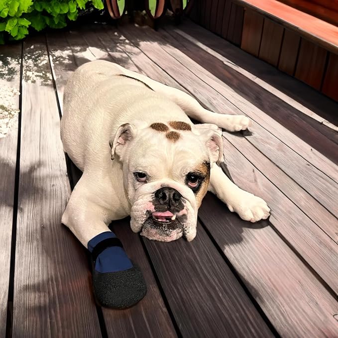 Double Dipped Thick Textured Waterproof Cotton Dog Socks | PawFlex Comfy Pawz Soft Indoor/Outdoor Pet Booties | Non-Slip Silicone Grip at Inner Wrist for No Twisting or Sliding Off| Adjustable Strap-PawvioPets