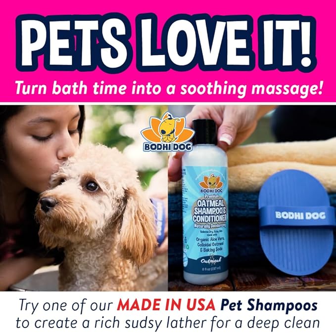 Bodhi Dog Shampoo Brush - Pet Grooming & Bath Supplies for Cats and Dog Bath Brush for Long & Short Hair - Premium Scrubber for Shower, Bathing & Massage - (One Pack, Pink)-PawvioPets