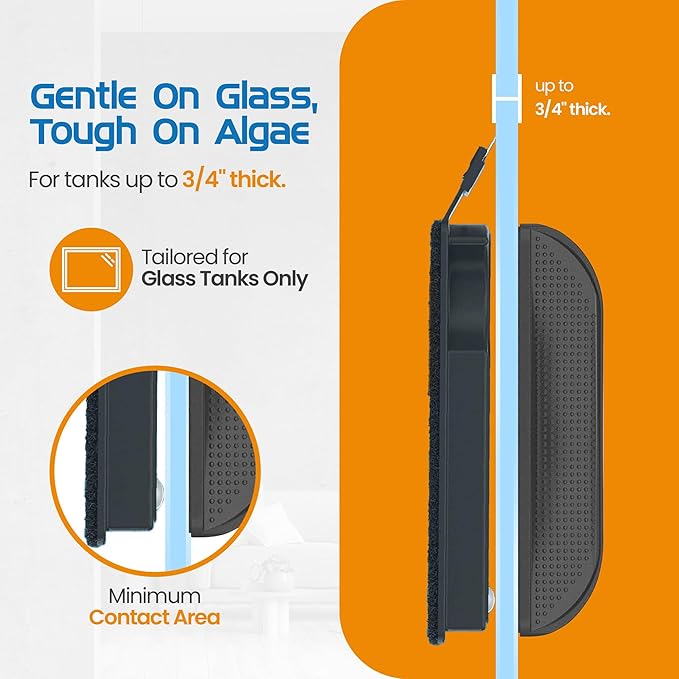 FL!PPER Flipper Cleaner Float - 2-in-1 Floating Magnetic Aquarium Glass Cleaner - Fish Tank - Scrubber & Scraper Aquarium Cleaning Tools – Fish Tank, Max-PawvioPets
