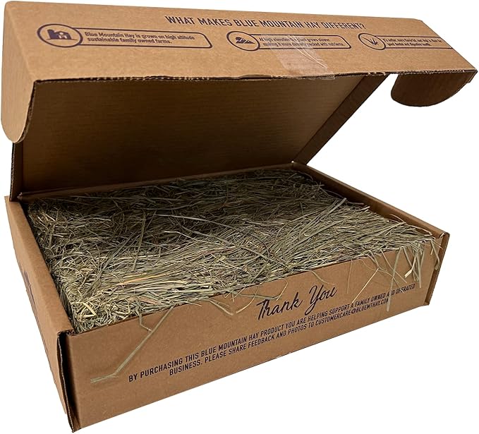Blue Mountain Hay | Fresh Orchard Grass Hay (5 Pounds) | High Fiber, Soft & Leafy | High-Altitude Hay Pet Food for Rabbits, Guinea Pigs, Chinchillas, Hamsters, and Other Small Pets-PawvioPets