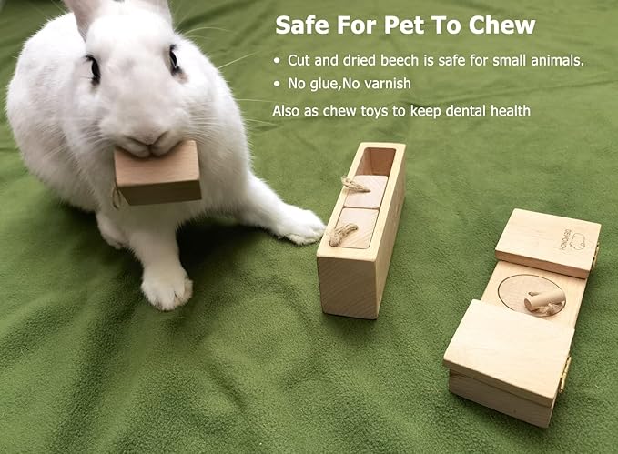 Dewonch Small Animals Hide Treats Foraging Puzzle Toys, Pet Interactive Snuffle Logic Game for Mental Enrichment,for Guinea Pigs,Rabbits,Chinchillas-PawvioPets