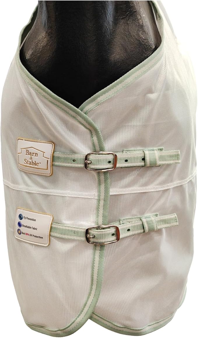 BARN & STABLE Breathable and Tear-Resistant Horse Fly Sheet with UV Protection Equine Summer Sheet Horse Fly Blanket with Removable Web Leg Straps-PawvioPets