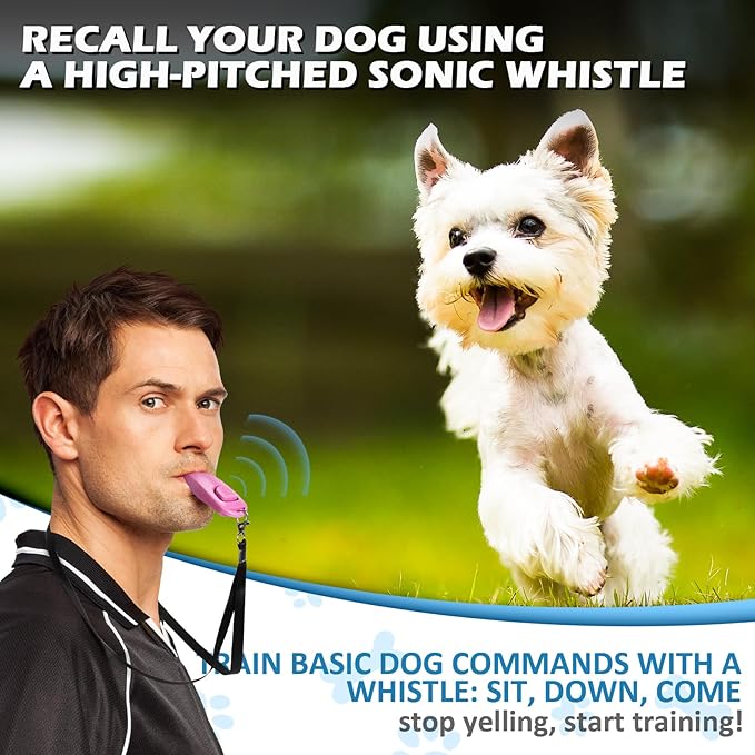 2-in-1 Dog Training Clicker Whistle for Training and Recall, Training Accessories for Puppy, Cats, Horses & Small Animals - 2 Pack with Lanyard, Reward Your Pets Efficiently(Pink + Orange)-PawvioPets