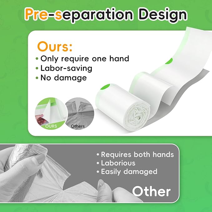 120 Pack Cat Litter Box Liners for Meo Want SC01, MW-SC02, MW-LR01,1.5 Mil Thick Drawstring Heavy Duty Leak-proof Disposable Smart Self-Cleaning Litter Box Robot Waste Drawer Trash Bags 18" x 12.6"-PawvioPets