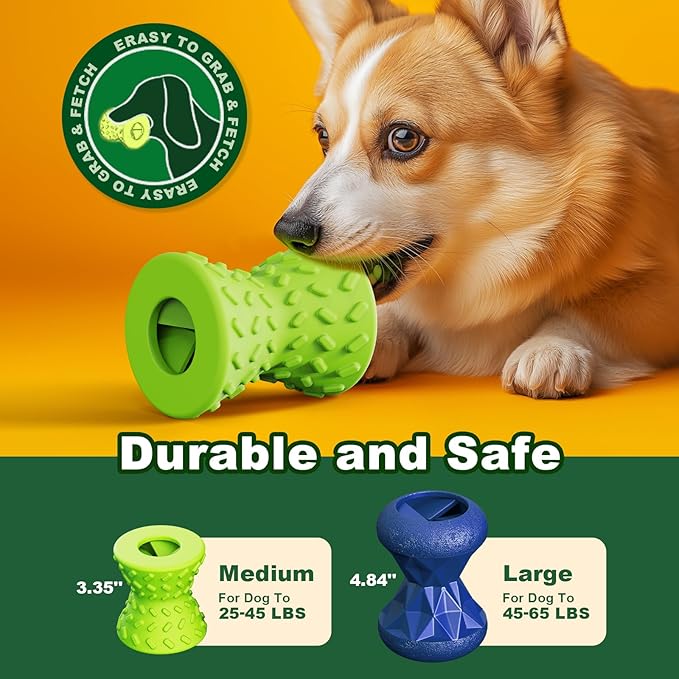 Dog Toys for Aggressive chewers, Indestructible Toy for Small Dogs Interactive Toy Dog chew Toys (Green + Blue)-PawvioPets