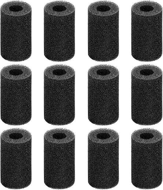 AQUANEAT 12-Pack Pre-Filter Sponge for Aquarium Shrimp Fry Fish Tank Filter 1” Intake, Replacement Foam Cover-PawvioPets
