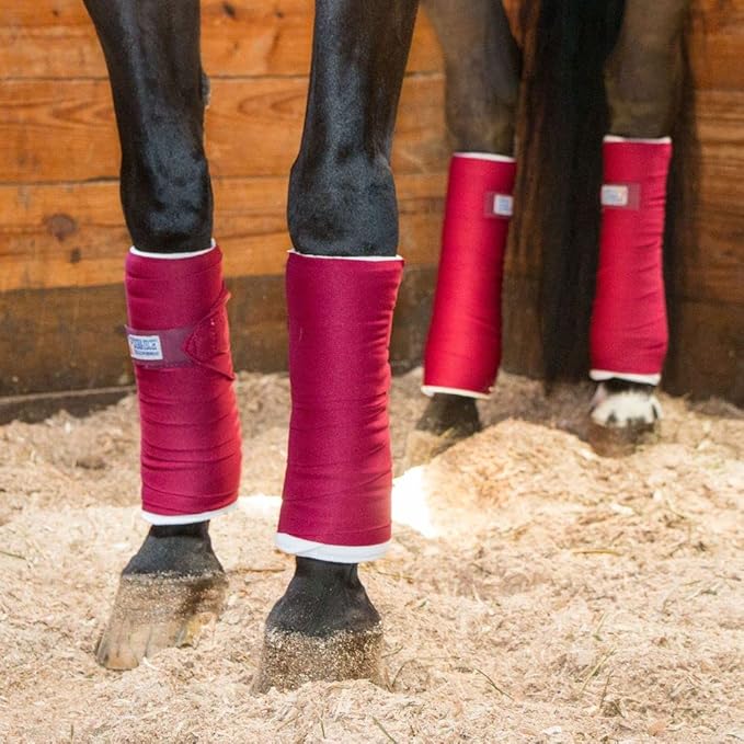 Dura-Tech Standing Wraps for Horses | Color Navy | Optimal Comfort & Support | Ideal for Post-Exercise & Trailering | Right Tension Application | Secure Closure-PawvioPets