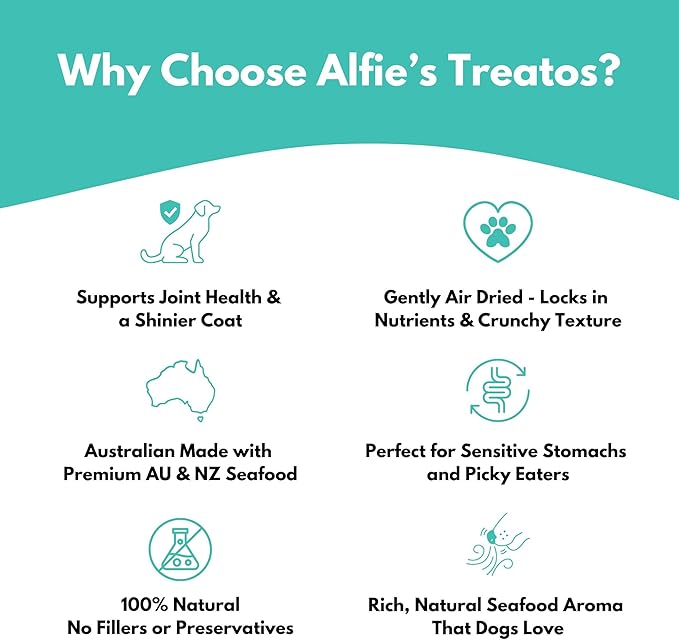 ALFIE'S TREATOS Salmon Skin Treats for Dogs & Cats (2.65 oz), Air-Dried Fish Skin Dog Treats, Omega-3 Food Topper & Training, Single Ingredient, Freeze-Dried Alternative-PawvioPets