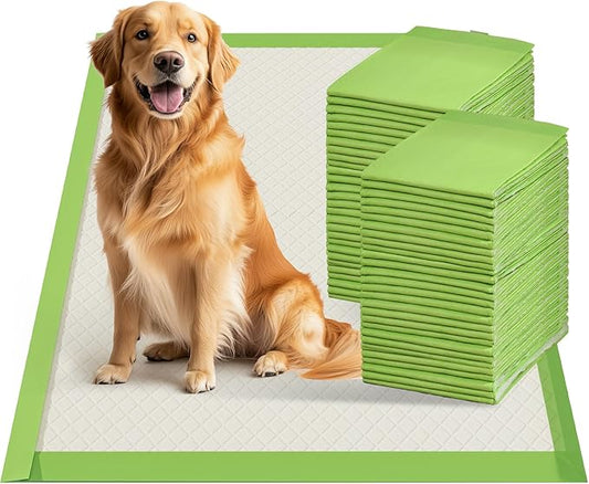 Gardner Pet Dog Pee Pads Extra Large 29"x37", XL Thicker ECO Green Disposable XLarge Puppy Training Pads Super Absorbent Full Edge-Wrapping Pad for Dogs, Puppies, Doggie, Cats, Rabbits-(30 Count)-PawvioPets