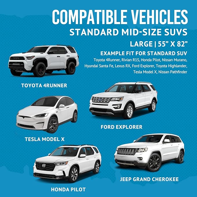 Bulldogology Cargo Liner for SUV - Heavy Duty Pet Trunk Liner Cargo Cover - Waterproof Cargo Cover for Dogs Hair, Muddy Paws - Protector Cargo Mats for Back of SUV (Large, Black)-PawvioPets