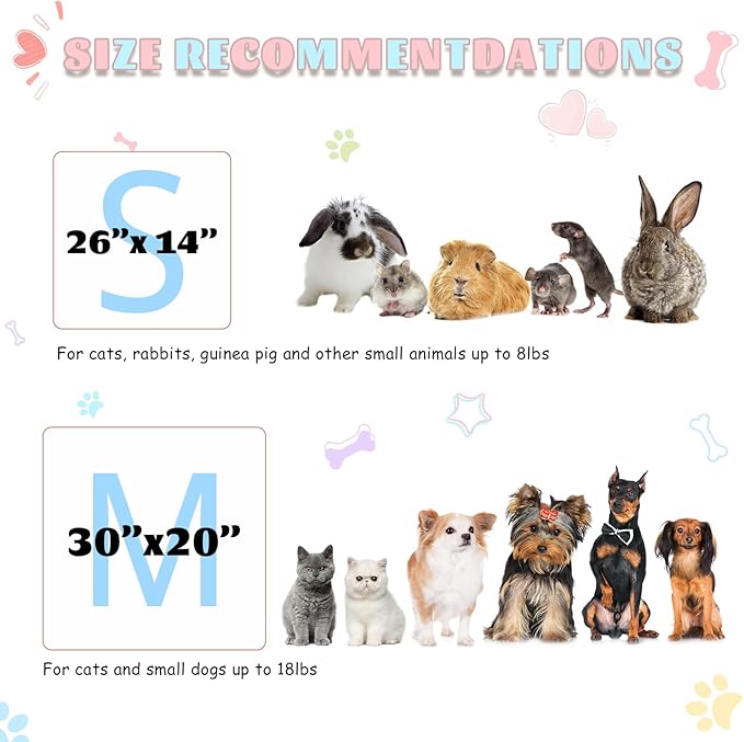 6 Pack Guinea Pig Cage Liner, Washable Guinea Pig Fleece Blankets Beding Accessories, Flannel Throw Warm Sleep Mat, Pet Pee Pads for Small Animal Hamster Rabbit Puppy Cat (Light Color, 26x14 Inch)-PawvioPets