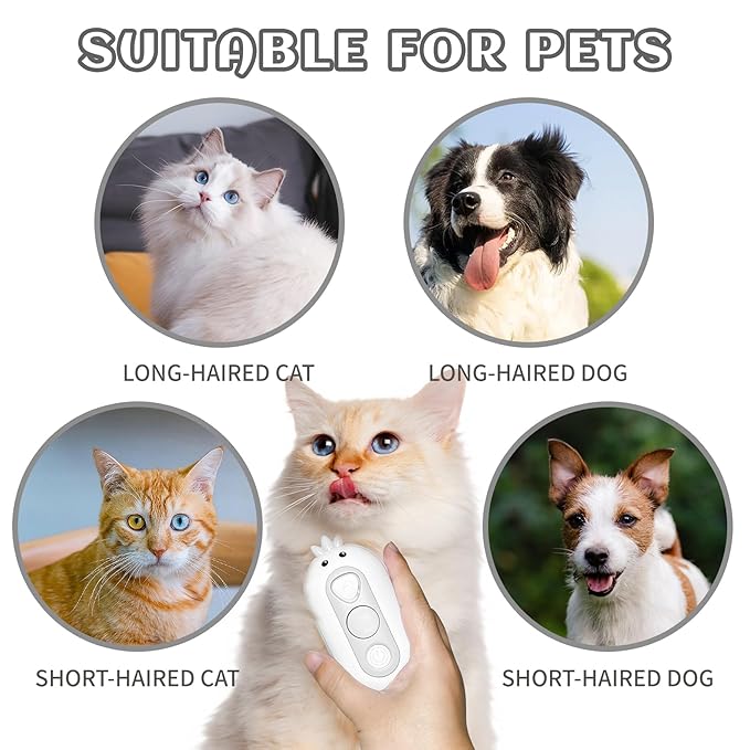 3-in-1 Rechargeable Steam Brush for Cats & Dogs - Anti-Static Spray Pet Grooming Brush with Warm Mist Massage, Hair Shedding Control, Detangling Comb & Cleaning Tool for Effective Deshedding-PawvioPets